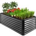 Outdoor Metal Raised Garden Bed for Vegetables, Flowers, Herbs - 6x3x2ft - Charcoal
