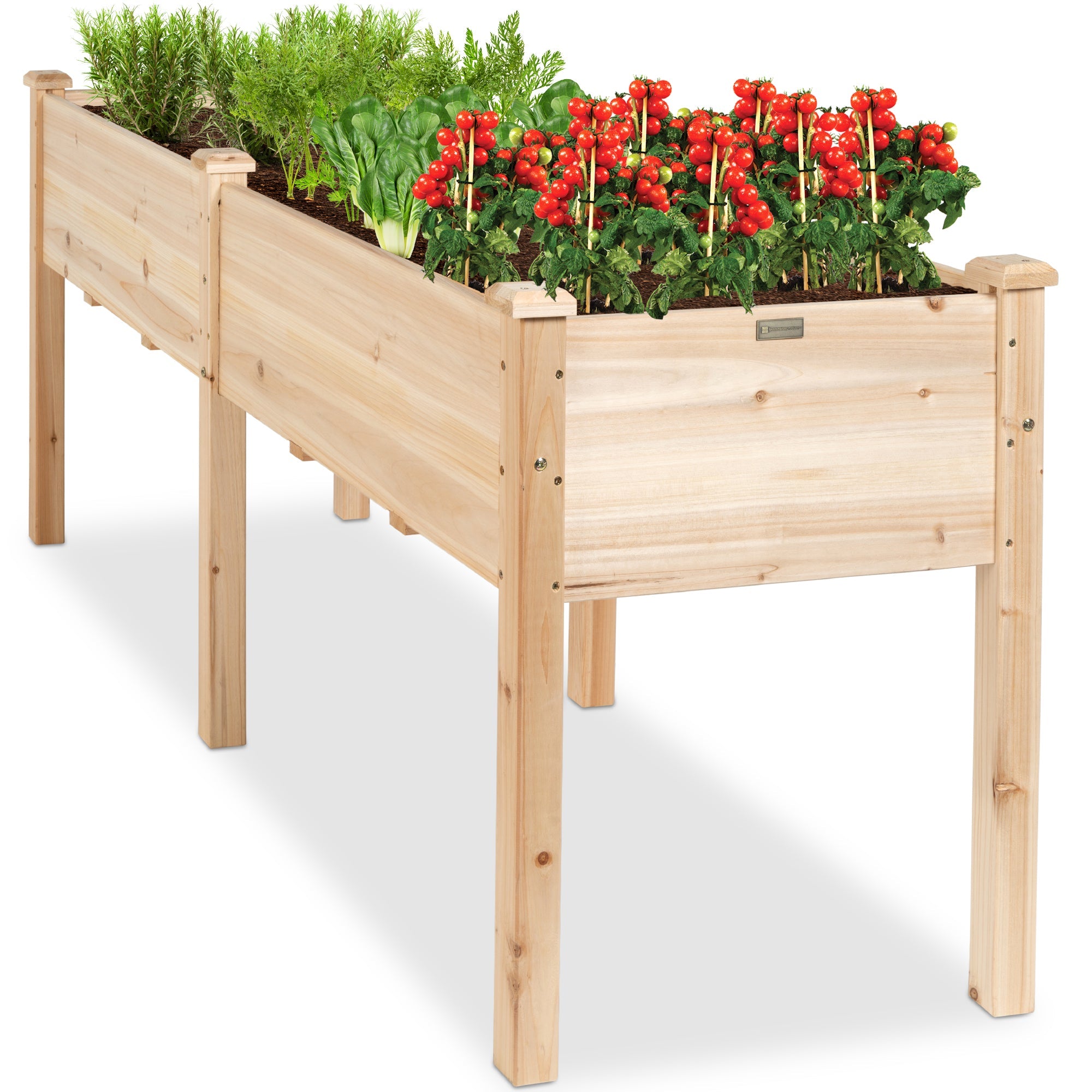 Raised Garden Bed, Elevated Wood Garden Planter Stand - 72x24x30in - Natural