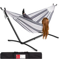 2-Person Brazilian-Style Double Hammock w/ Carrying Bag and Steel Stand - Steel