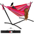 2-Person Brazilian-Style Double Hammock w/ Carrying Bag and Steel Stand - Paradise