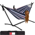 2-Person Brazilian-Style Double Hammock w/ Carrying Bag and Steel Stand - Abyss