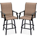 Set of 2 Swivel Barstools w/ 360 Rotation, All-Weather Mesh