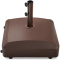 Fillable Mobile Umbrella Base Stand w/ 4 Wheels, 2 Locks, 123lb Capacity - Bronze