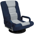 Gaming Floor Chair w/ 360-Degree Swivel, Armrest, Adjustable Backrest - Blue/Gray