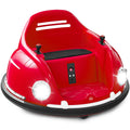 6V Kids Ride On Bumper Car Toy w/ Remote, Harness, Lights, 360 Degree Spin - Red