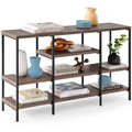 4-Tier Industrial Console Table w/ Tall Shelf Space - 55in - Dark Walnut