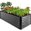 Outdoor Metal Raised Garden Bed for Vegetables, Flowers, Herbs - 8x4x2ft - Gray