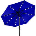 Solar LED Lighted Patio Umbrella w/ Tilt Adjustment, UV-Resistant - 10ft - Resort Blue
