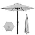 Outdoor Market Patio Umbrella w/ Push Button Tilt, Crank Lift - 7.5ft - Fog Gray
