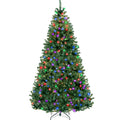 Premium Artificial Pre-Lit Pine Christmas Tree w/ 1,000 Tips, 250 Lights - Multi-Color Lights