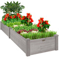 Wooden Raised Garden Bed Planter for Garden, Lawn, Yard - 8x2ft - Gray