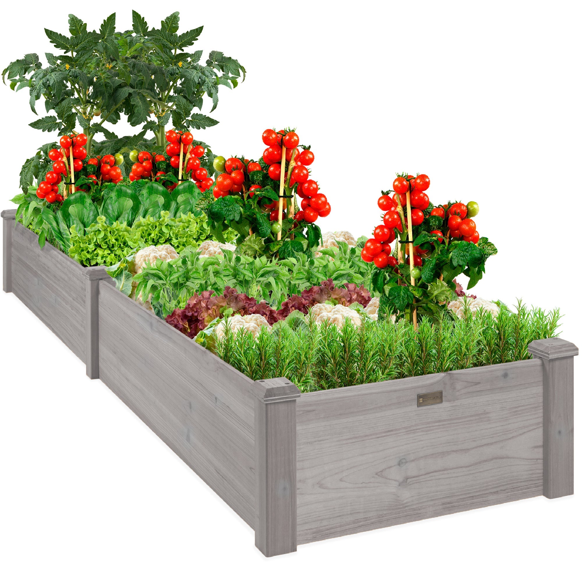 Wooden Raised Garden Bed Planter for Garden, Lawn, Yard - 8x2ft - Gray