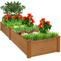 Wooden Raised Garden Bed Planter for Garden, Lawn, Yard - 8x2ft - Acorn Brown