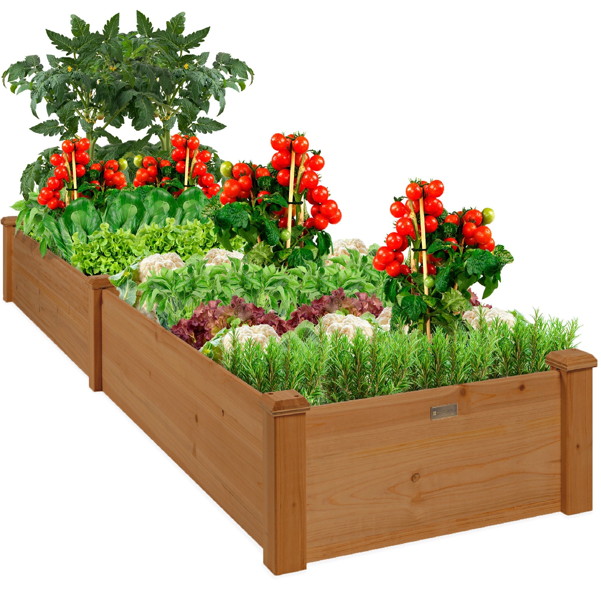 Wooden Raised Garden Bed Planter for Garden, Lawn, Yard - 8x2ft - Acorn Brown