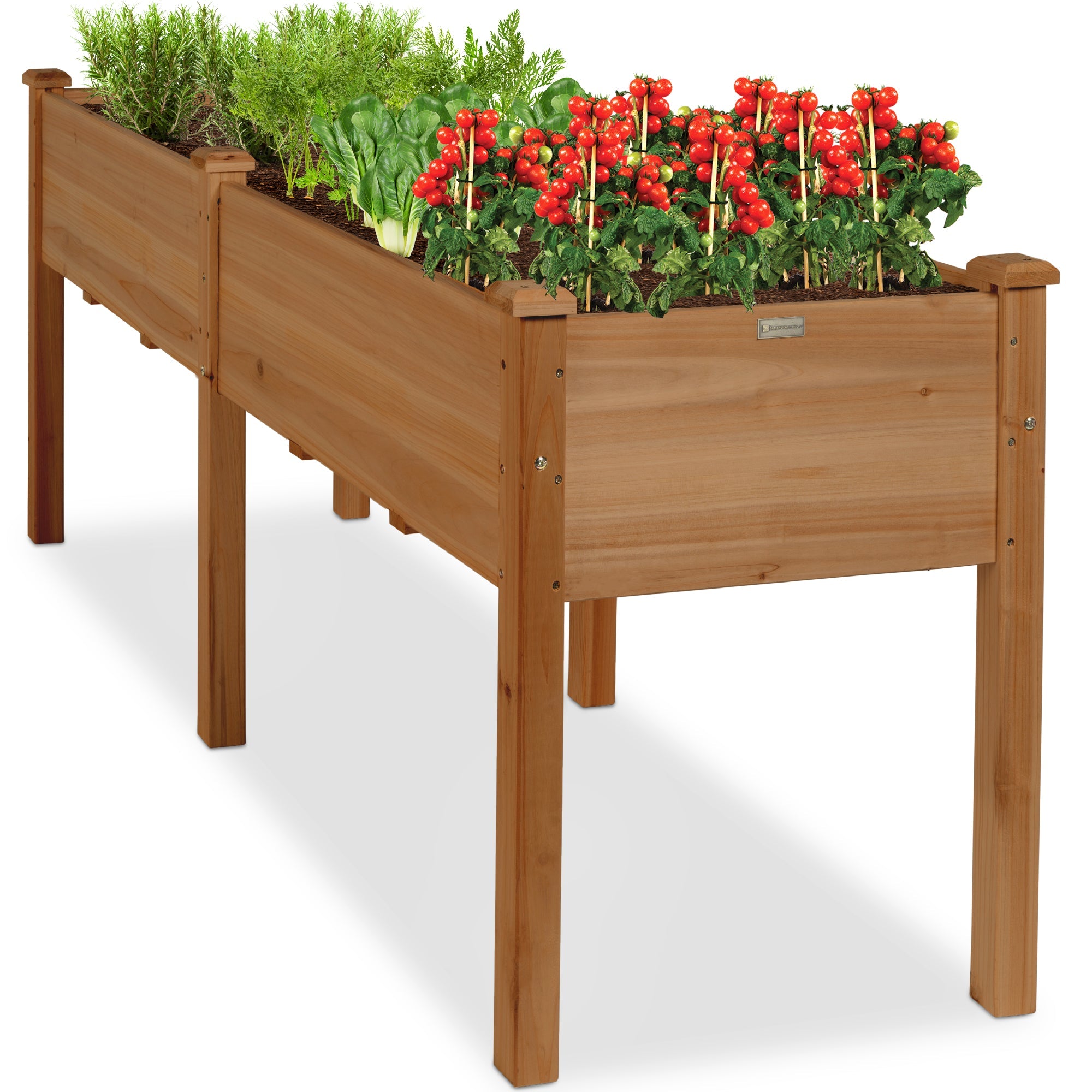 Raised Garden Bed, Elevated Wood Garden Planter Stand - 72x24x30in - Acorn Brown