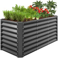 Outdoor Metal Raised Garden Bed for Vegetables, Flowers, Herbs - 4x2x2ft - Gray