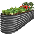 Metal Raised Garden Bed, Oval Outdoor Planter Box for Vegetables - 8x2x2ft - Charcoal