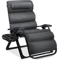 Oversized Zero Gravity Chair, Folding Outdoor Recliner w/ Removable Cushion - Fossil Gray