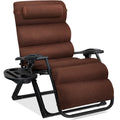 Oversized Zero Gravity Chair, Folding Outdoor Recliner w/ Removable Cushion - Woodland Brown