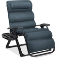 Oversized Zero Gravity Chair, Folding Outdoor Recliner w/ Removable Cushion - Graphite Blue