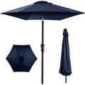 Outdoor Steel Market Patio Umbrella Decoration w/ Tilt, Crank Lift - 10ft - Navy Blue