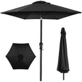 Outdoor Steel Market Patio Umbrella Decoration w/ Tilt, Crank Lift - 10ft - Black