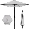 Outdoor Steel Market Patio Umbrella Decoration w/ Tilt, Crank Lift - 10ft - Fog Gray