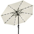 Solar LED Lighted Patio Umbrella w/ Tilt Adjustment, UV-Resistant - 10ft - Ivory