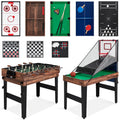 13-in-1 Combo Game Table Set w/ Ping Pong, Foosball, Basketball, Air Hockey - Walnut