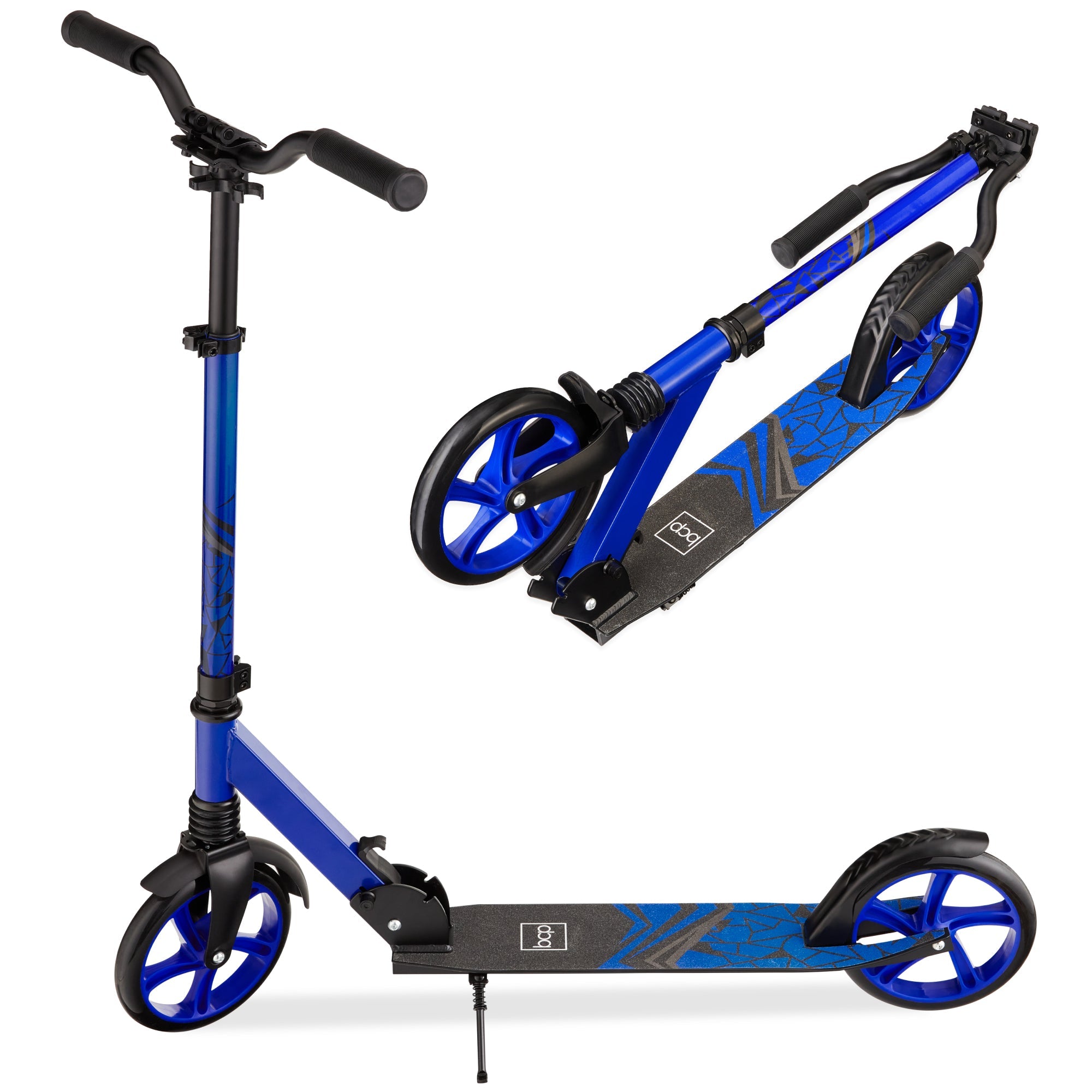 Kids Height Adjustable Kick Scooter w/ Carrying Strap, Non-Slip Deck - Blue