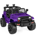 12V Kids Ride-On Truck Car w/ Parent Remote Control, Spring Suspension - Purple