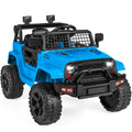 12V Kids Ride-On Truck Car w/ Parent Remote Control, Spring Suspension - Light Blue
