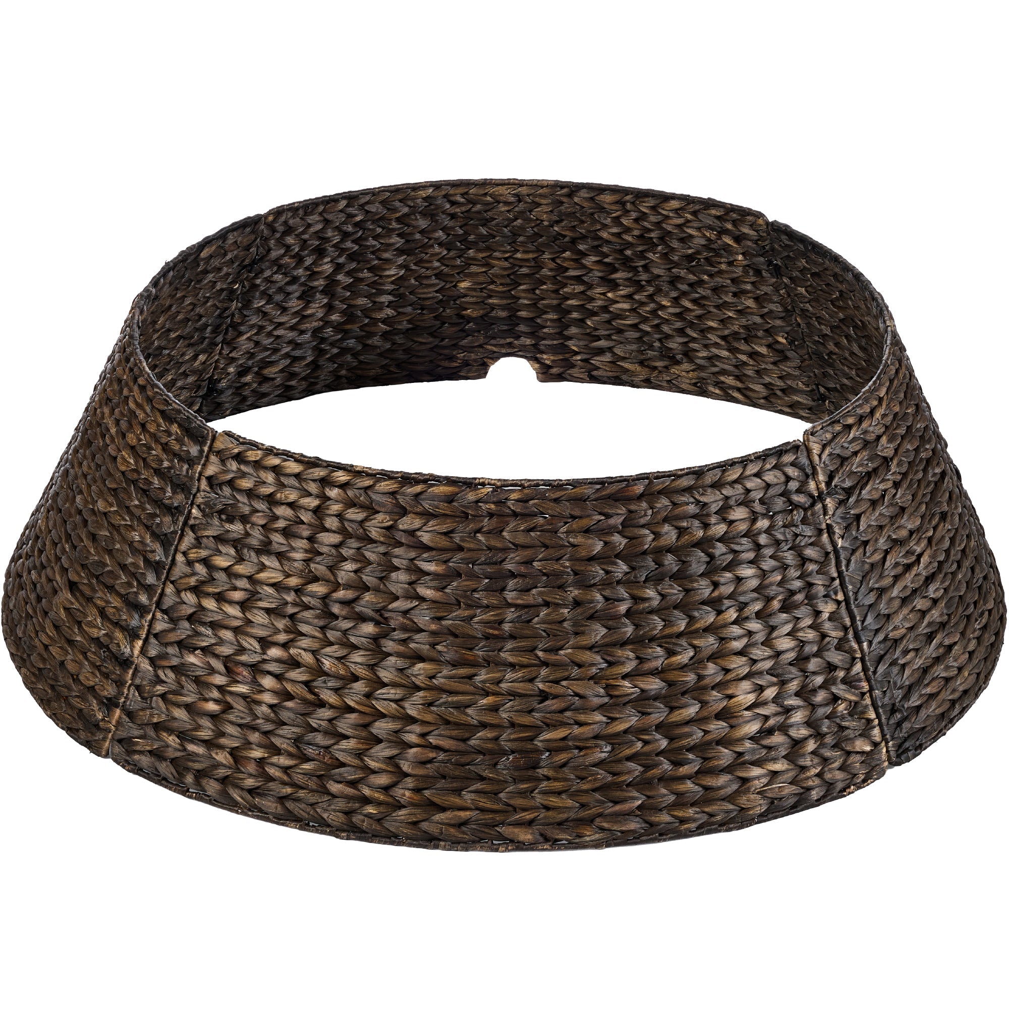 Woven Hyacinth Christmas Holiday Tree Collar - 24in - Espresso