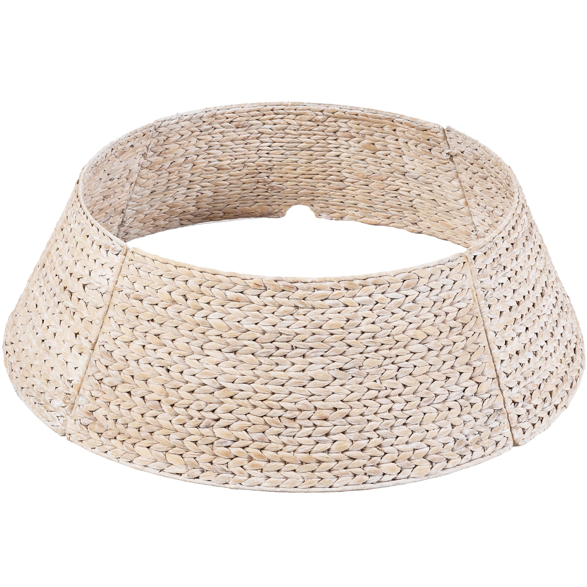 Woven Hyacinth Christmas Holiday Tree Collar - 42in - Transparent White