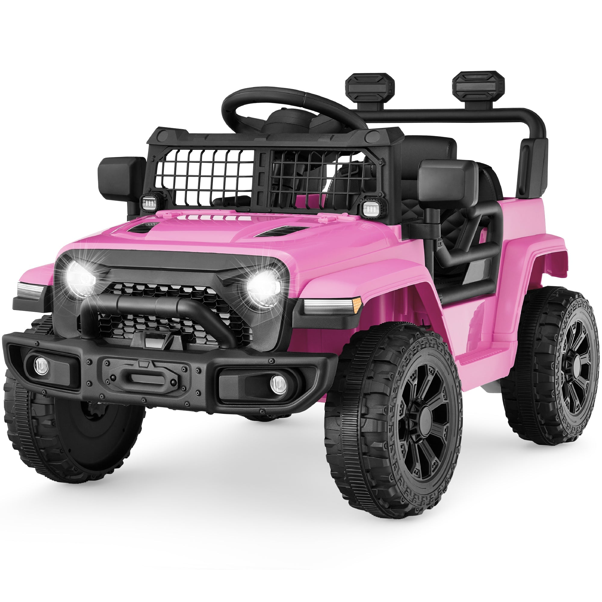 6V Kids Ride-On Truck Car w/ Parent Remote Control, 4-Wheel Suspension - Pink
