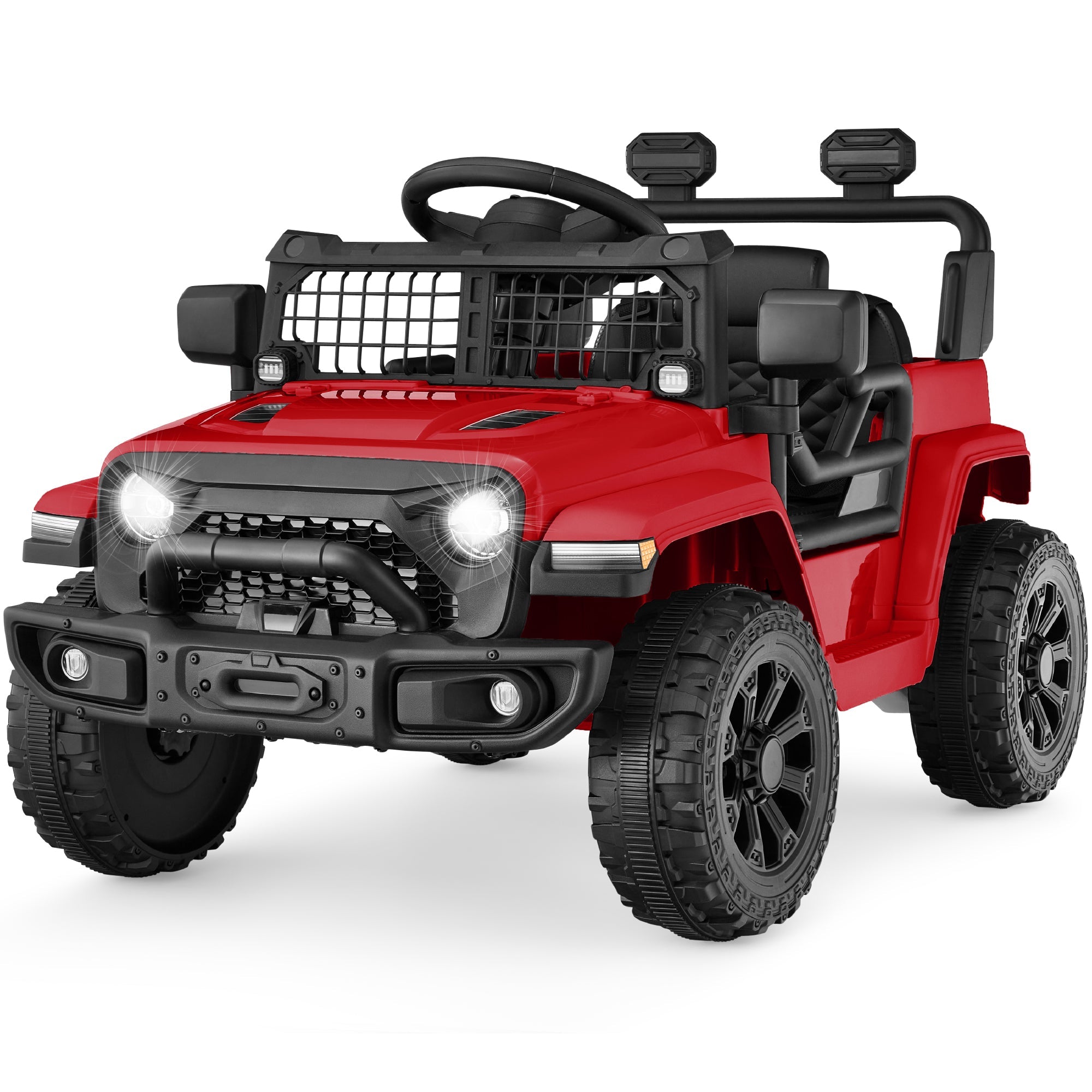 6V Kids Ride-On Truck Car w/ Parent Remote Control, 4-Wheel Suspension - Red