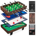 11-in-1 Combo Game Set w/ Ping Pong, Foosball, Air Hockey, 5 Storage Bags - Dark Wood