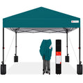 One-Person Setup Instant Pop Up Canopy w/ Case, 4 Weight Bags - 10x10ft - Cerulean