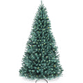 Pre-Lit Blue Spruce Christmas Tree w/ Foldable Base, Incandescent Lights - 6ft