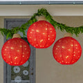 3-Piece Hanging Pop-Up Ornaments Outdoor Christmas Decor, LED Lights - Red