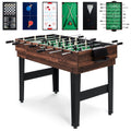 10-in-1 Combo Game Table Set w/ Pool, Foosball, Ping Pong, Chess - 2x4ft - Walnut