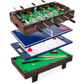 4-in-1 Multi Game Table Set w/ Air Hockey, Table Tennis, Billiards, Foosball - Dark Wood