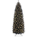 Pre-Lit Black Artificial Pencil Holiday Tree