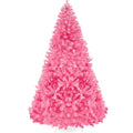 Artificial Pink Christmas Tree, Unlit Pine Design w/Easy Assembly