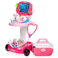 Play Doctor Kit for Kids, Boys & Girls with 17 Accessories, Mobile Cart - Pink