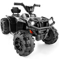 12V Kids Ride-On 4-Wheeler Quad ATV Car w/ 2.4mph Max, Bluetooth, Headlights - Black