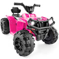 12V Kids Ride-On 4-Wheeler Quad ATV Car w/ 2.4mph Max, Bluetooth, Headlights - Hot Pink