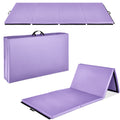 Folding Exercise Fitness Workout Gym Floor Mat w/ Handles - Purple