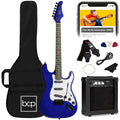 Beginner Electric Guitar Kit w/ Case, 10W Amp, Tremolo Bar - 39in - Metallic Blue