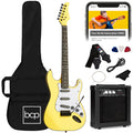 Beginner Electric Guitar Kit w/ Case, 10W Amp, Tremolo Bar - 39in - Yellow